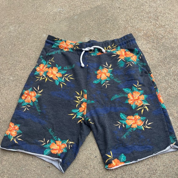 H&M Divided Other - H&M Divided Terry‎ Knit Sweat Shorts Men’s M Cotton Blend Floral Pockets Pull On